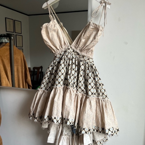 NWT Verge Girl Wildflower linen summer halter neck Coachella festival mini dress - Picture 12 of 16